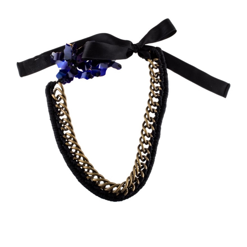 Marni Horn Floral and Chain Necklace